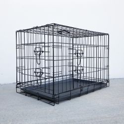 $40 (New) Folding 30” dog cage 2-door folding pet crate kennel w/ tray 30”x18”x20” 