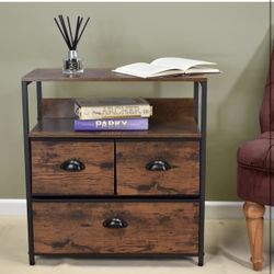 Maya Storage Shelving Unit, 58 x 63 x 29 cm, Wood Grain/Black