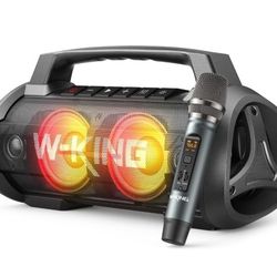 W-KING Portable Bluetooth Speaker with Wireless Microphone
