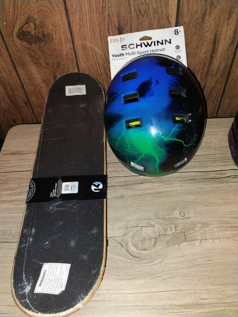 Schwinn Helmet And Skateboard 