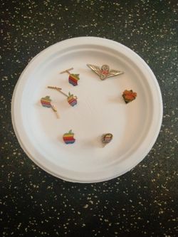Various Vintage Lapel Phone Pins And Cuff Links