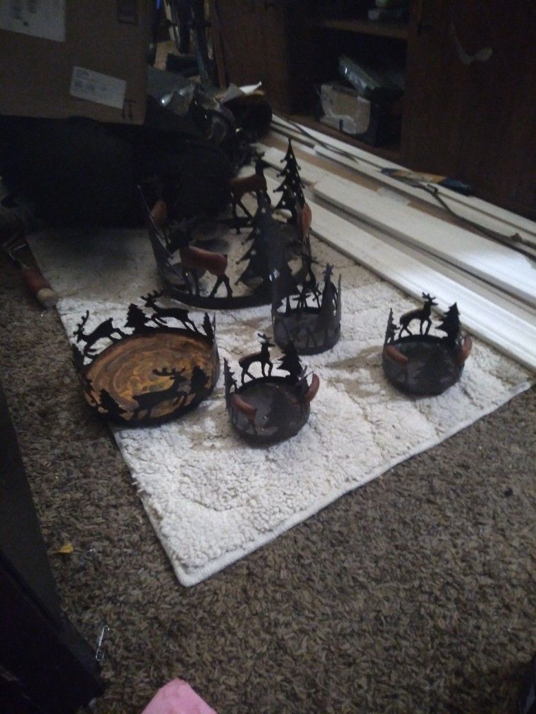 Home Interior Collection Pillar Candle Holders Vintage