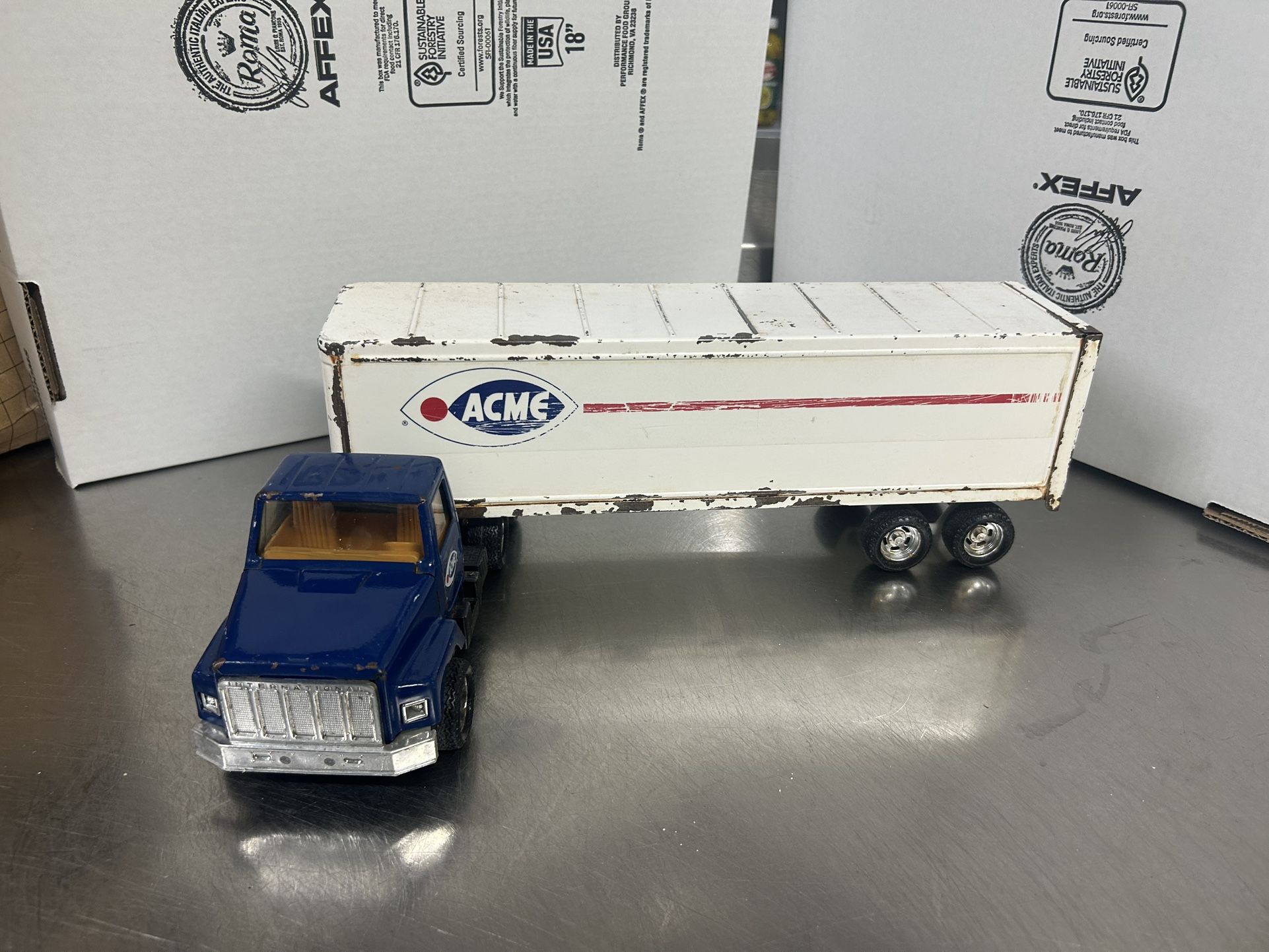 VINTAGE Pressed Steel Acme Semi Truck