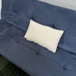 Blue suede futon