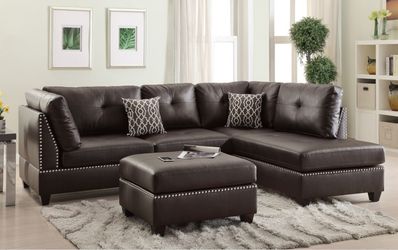 3-PCS Sectional Sofa with Ottoman in Offer (6973)Hot sale🔥🔥🔥