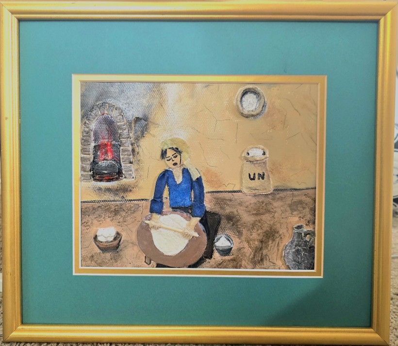 Handmade Relief Art – "The Village Baker" – Rustic Wall Decor