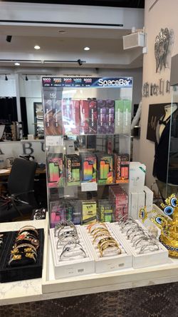 Rack with merchandise