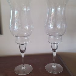 Princess  House Crystal Glass Heritage Candle Holders 