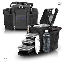 Isolator Fitness, Meal Prep Bag, 3 Meal Insulated Lunch Bag Cooler With 7 Stackable Meal Prep Containers, 3 Ice Pack Custom Made Isobricks And ShShot 