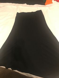 Black motherhood maternity skirt full long high low hem elastic waist size l large