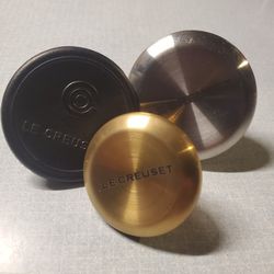 Le Creuset Knobs (Medium Black And Silver; Small Gold)