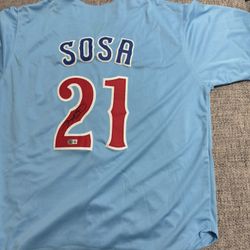 Sammy Sosa Signed Autograph Custom Jersey -Beckett Coa-Chicago Cubs