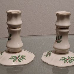 Collection 2pcs Lenox X-mas Holiday Candlestick Holder, New