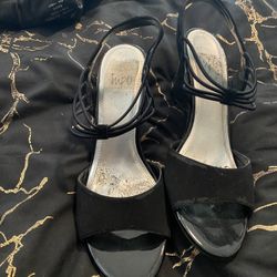 black suede high heels Size 10 