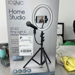 Iconic 10” LED RING LIGHT & MEDIA STATION