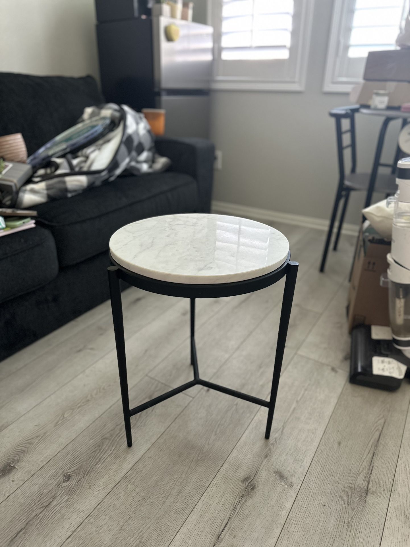 3 Leg White Marble Side Table 