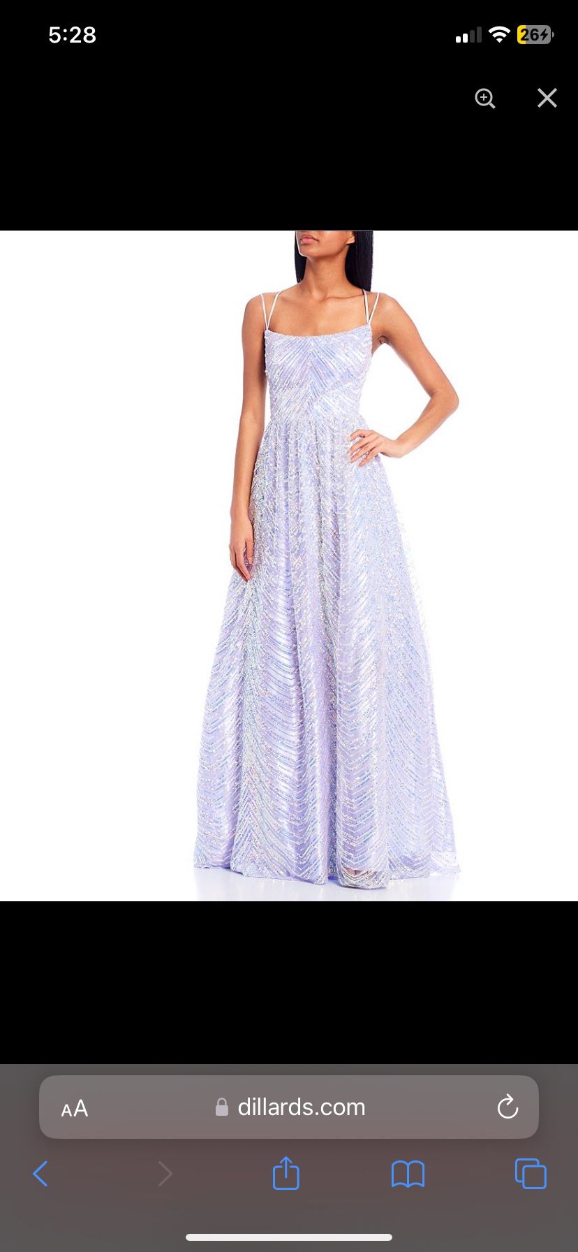 B. Darlin Pattern Sequin Lace-Up Back Long Dress (lavender) 
