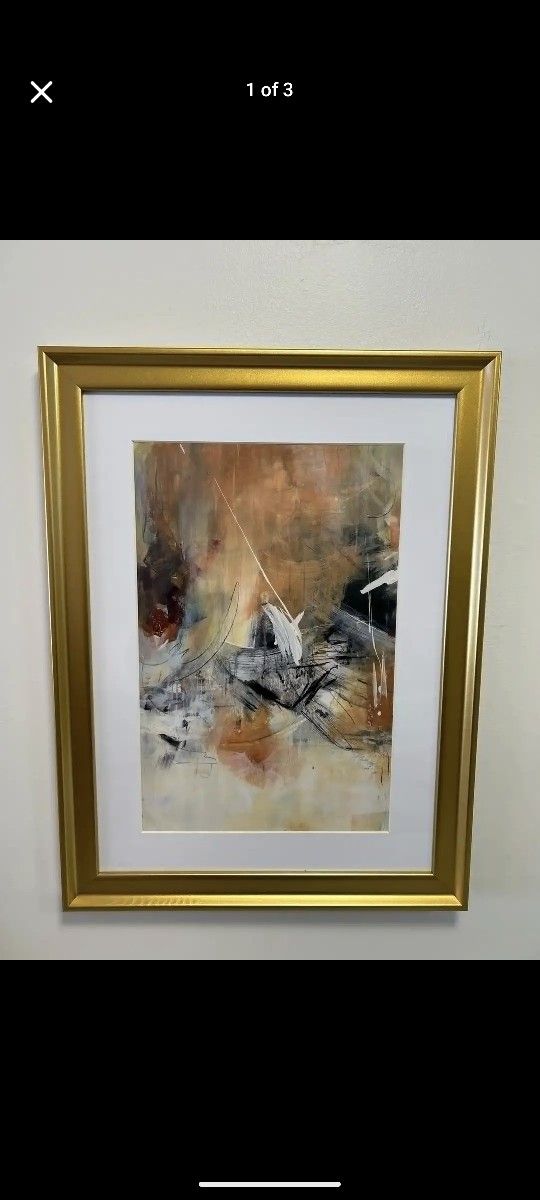 "Frozen Spring II" Matted and Gold Framed Print 19"x 25"
