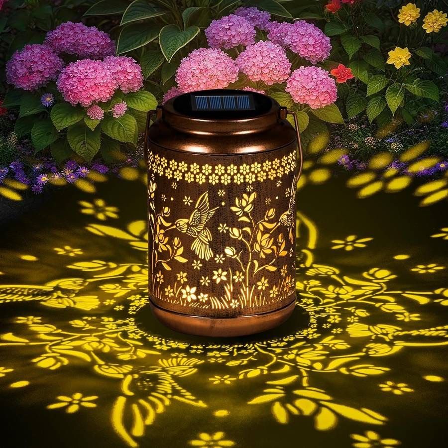new Solar Lanterns Outdoor Waterproof, Hummingbird Garden Decor for Yard Porch Lawn Patio Pathway, Hanging Solar Lights Birthday Gifts for Women Mom G