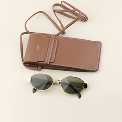 CELINE Triomphe Metal Sunglasses for Women - Chic Arch Logo Shades