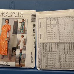 Mccall’s sewing pattern M4369 oriental asian cheong sam Chinese modern skirt top dress; size 8-14