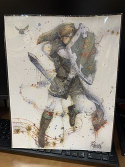 Link Legend Of Zelda Pascual Water paint Art