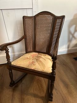 Antique vintage cane rocking chair