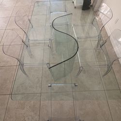 Glass Dining Table And Acrylic Chairs