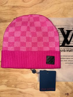 Louis Vuitton Pink Knit Beanie Hat