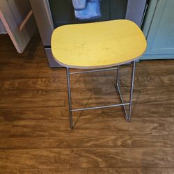 Wood Stool (Stainless Steel Base w/ Floor Protectors)