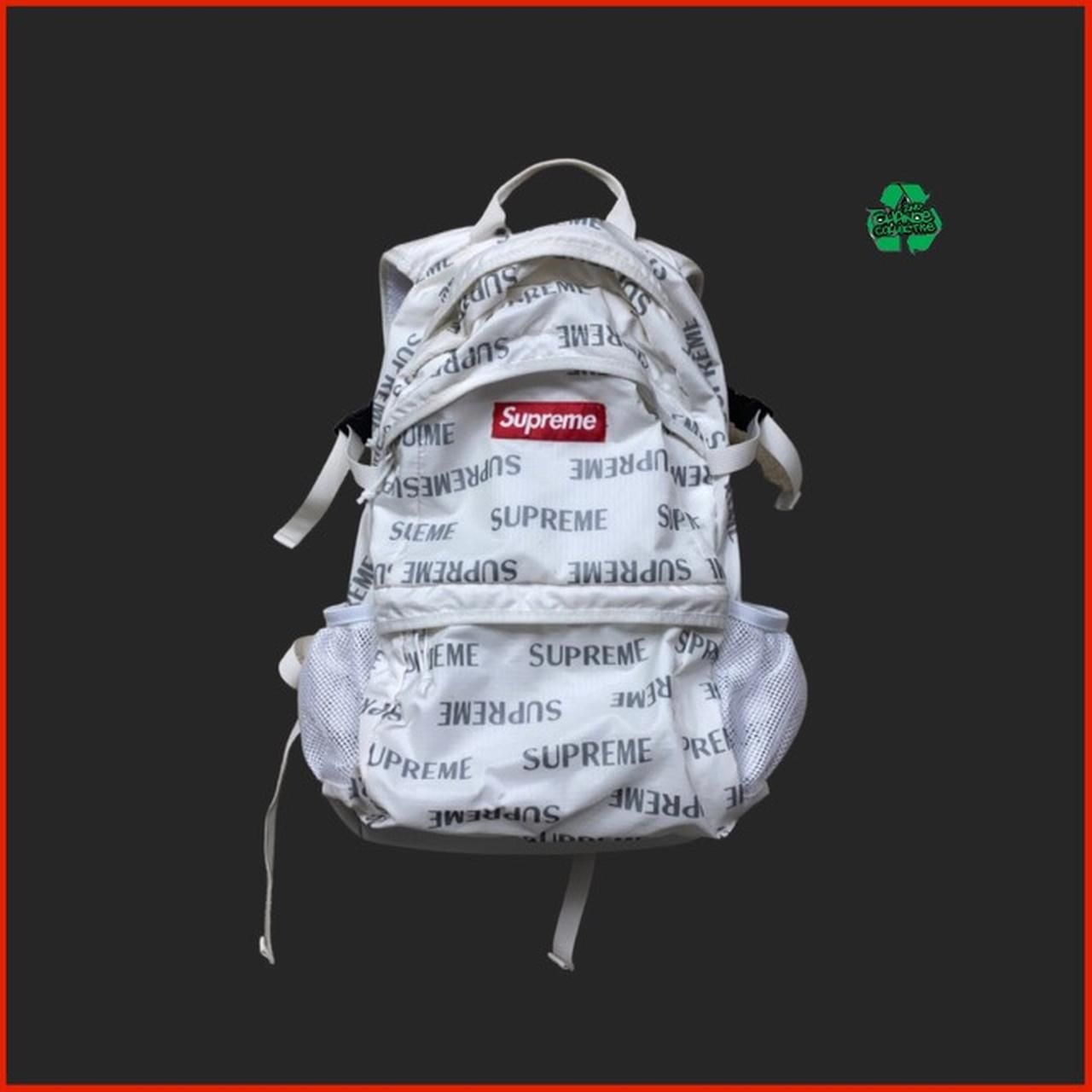 Supreme 3M Reflective Repeat Backpack in the white Colourway (FW16) 🥶 - One Size (Adjustable straps) 🤝 - 8.5/10 condition due to very light wear