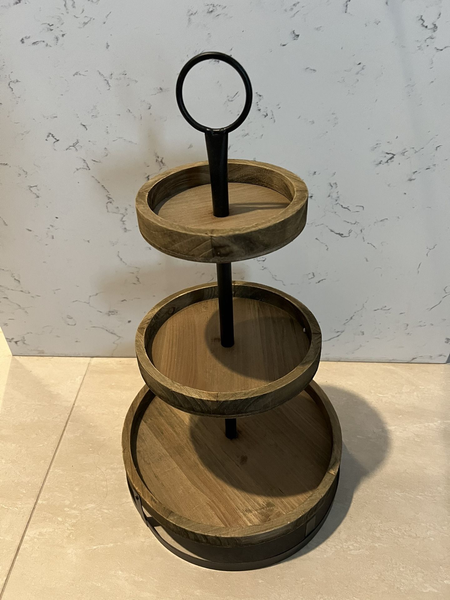 3 Tier -Wooden Rustic Tray Stand
