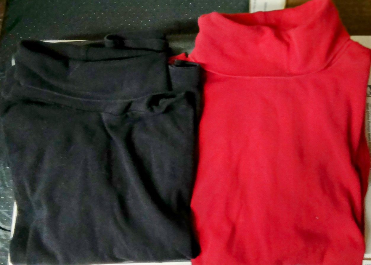 St Johns Bay Red & Black Turtlenecks