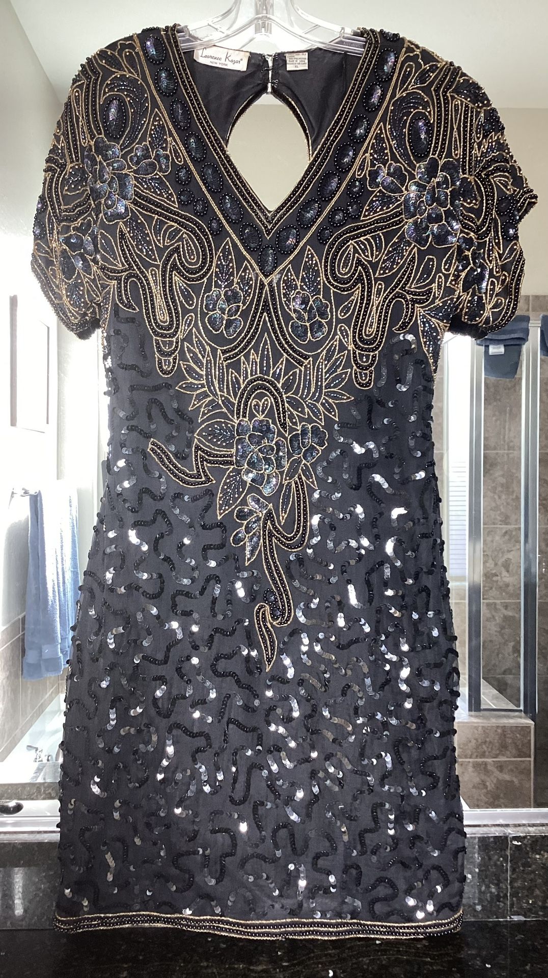Black Beaded And Sequined Dress