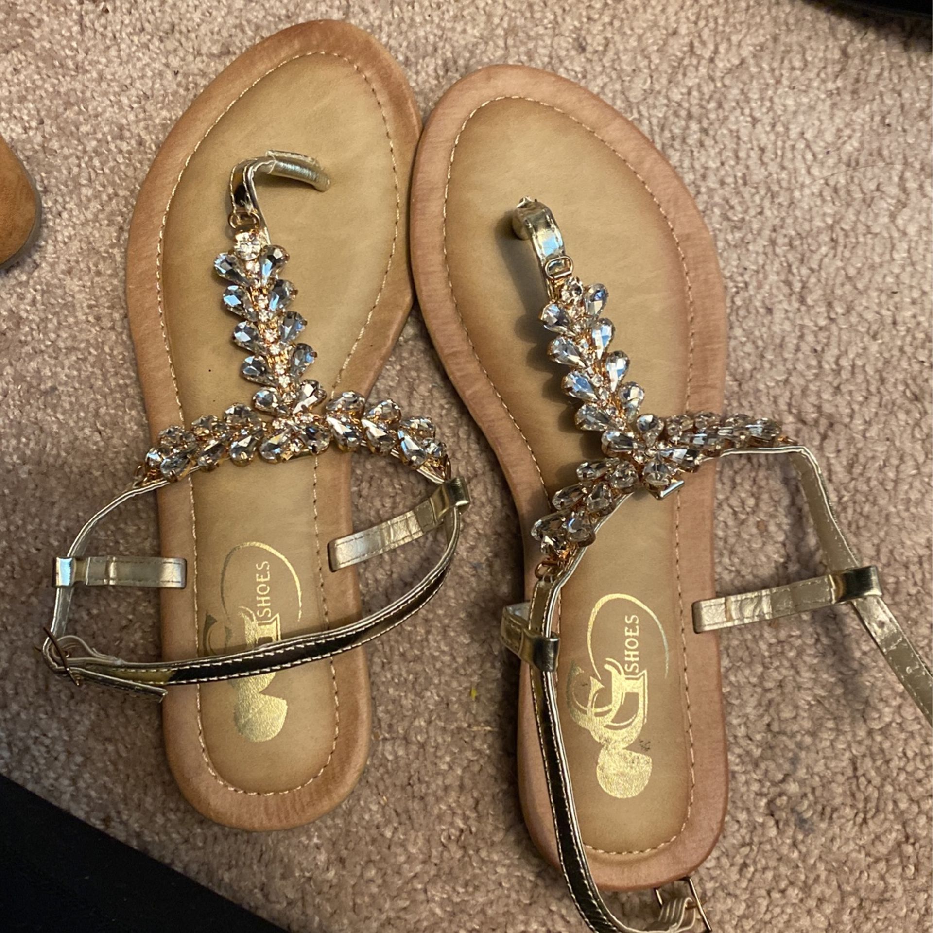 Gold Sandals Size 8