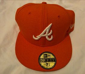 Atlanta Braves orange cap 7 1/8 size