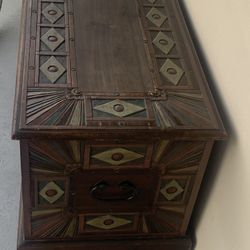 Wood Chest Storage Coffee Table 