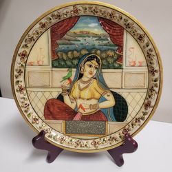 Rajasthani Princess Gold Meenakari Marble Painting