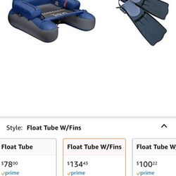 Classic Accessories Teton Inflatable Fishing Float Tube W/ Fins