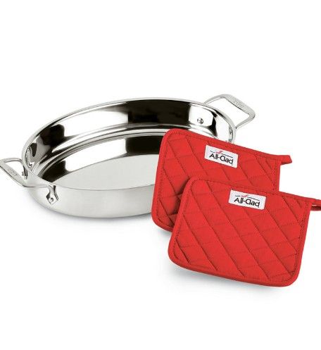 All Clad Stainless Steel Oven Baker And Potholder Set