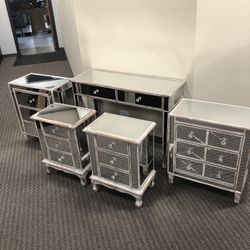Mirrored Nightstands, End Tables, Desk, Tv Stands, Vanities - BRAND NEW- Sold Individually Or As A Set