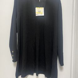 Anne Klein Women's Carmel Self Edge Kissing Front Cardigan Size M