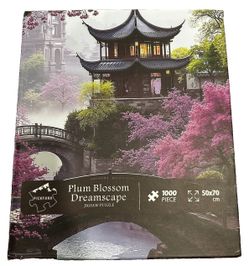 Plum Blossom Dreamscape 1000 Piece Jigsaw Puzzle with Poster by PICKFORU