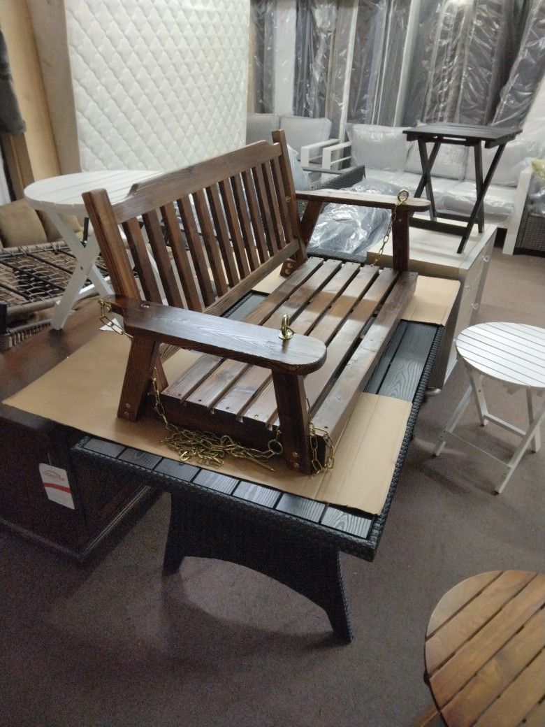 Porch Swing 2-Seater$65;Adirondack Wooden Indoor/Outdoor Porch Folding, Side Table$25