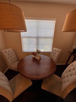 Wooden dining table and 4 chairs