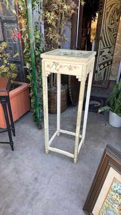 Mid century plant stand with Glass top