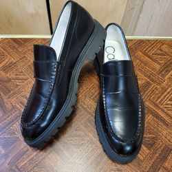 Calvin Klein Men's Fletcher, Leather Black Loafers, Size: 9.5