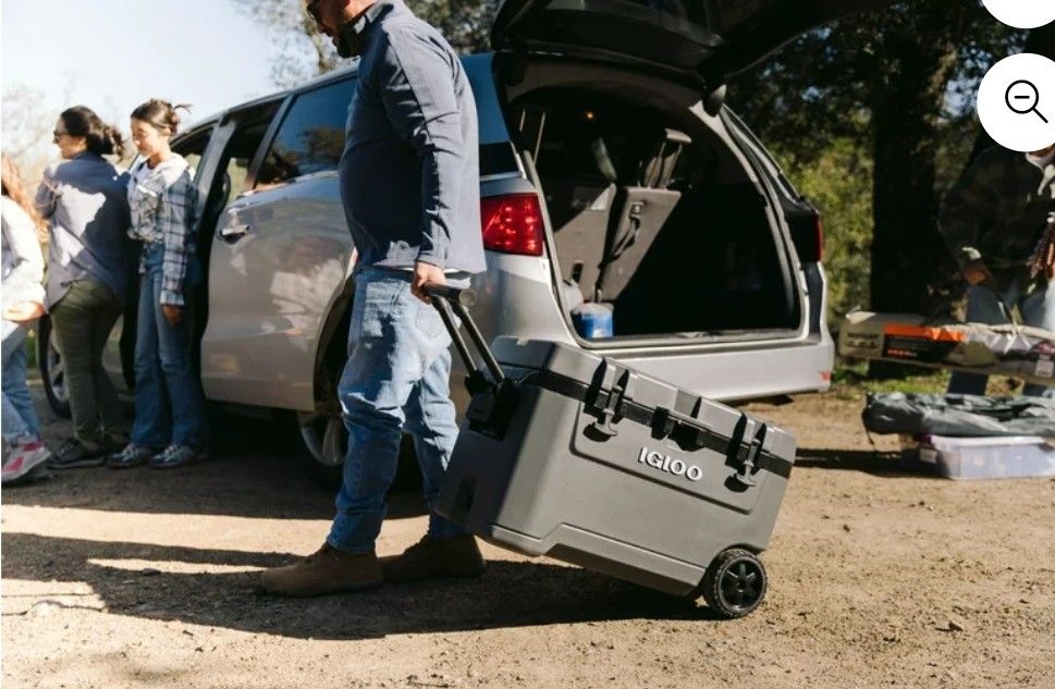 Brand New Igloo Overland 72 Quart Ice Chest Cooler with Wheels, Gray
