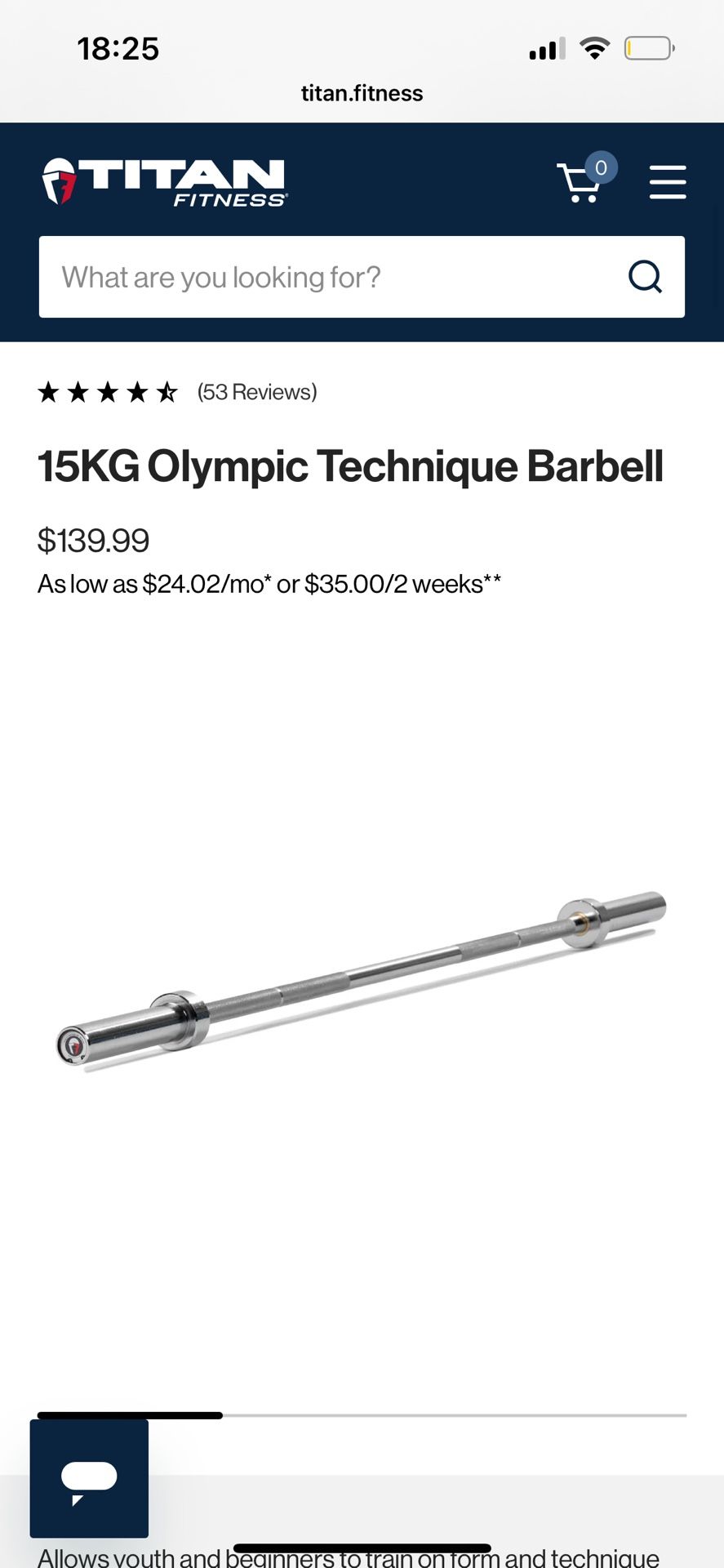15KG titán Olympic Barbell