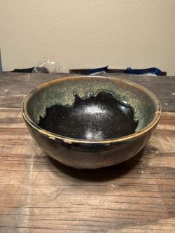 Vintage Japanese Handmade Tenmoku Glaze Ceramic Chawan Tea Bowl